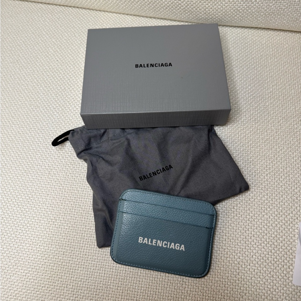 Balenciaga Blue Leather Card Holder